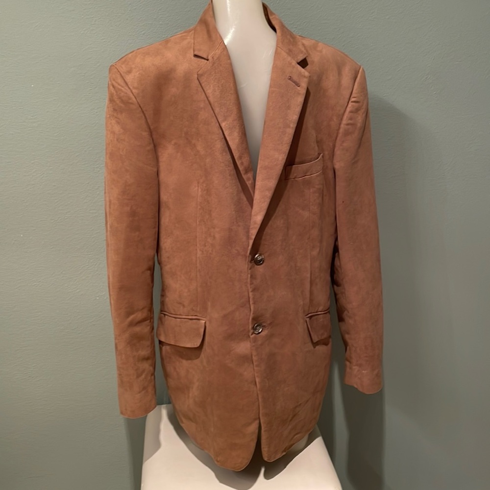 Crazy Horse Faux Suede Beige Blazer Sport Coat